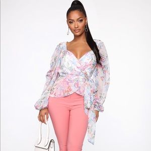 Floral Tie Blouse
